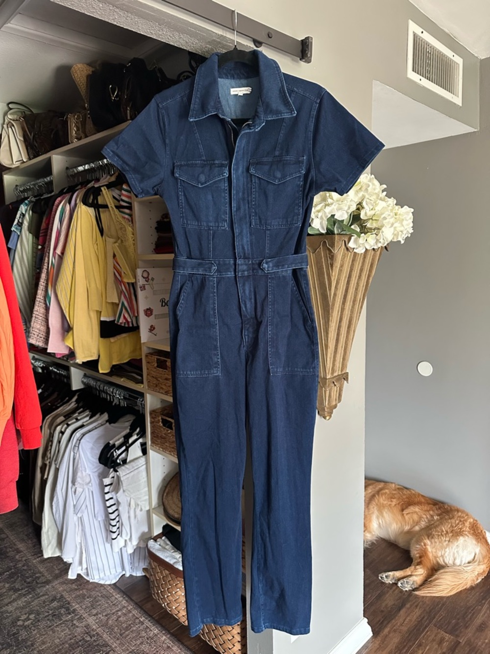 Good American Women's Denim Jumpsuit